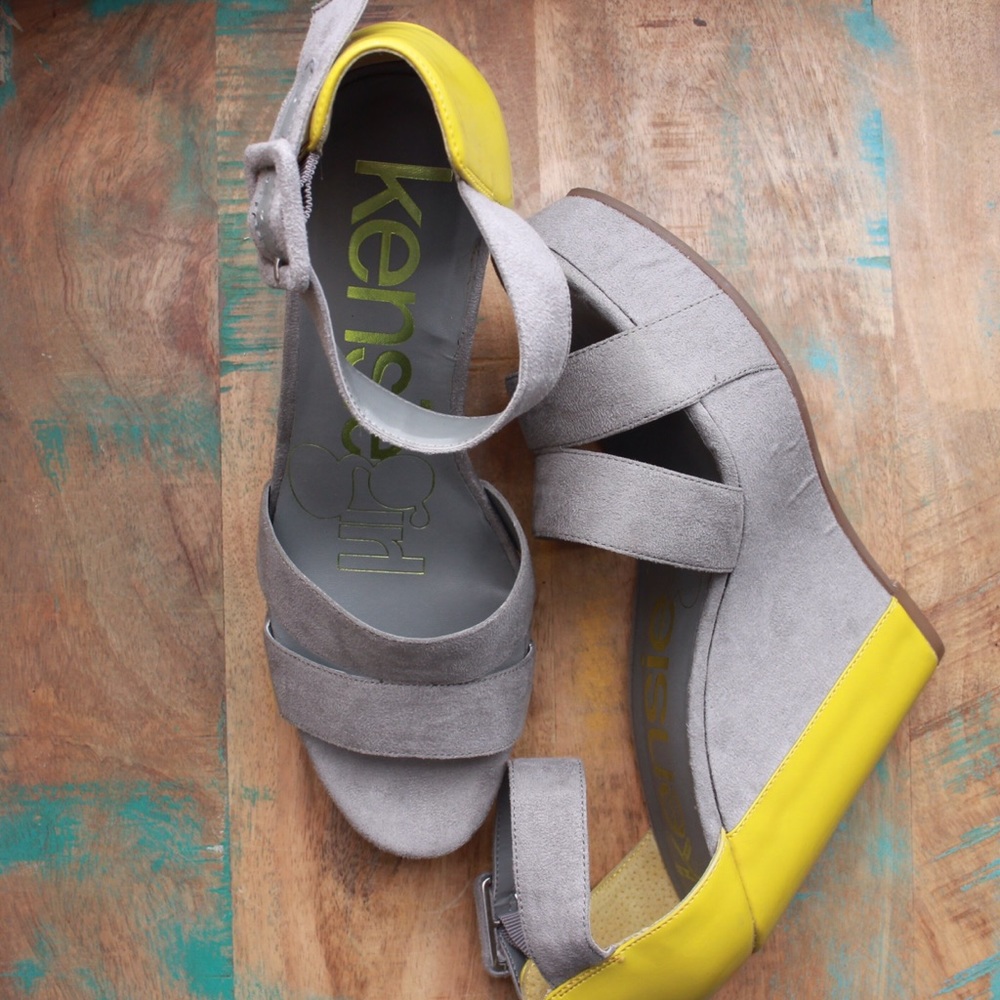 Kensie Girl color block wedge platforms